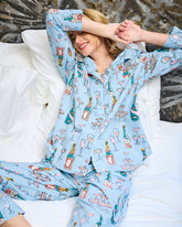 Champagne Tower - Tall Long PJ Set - Soft Blue