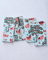 Hen House - Dinner Napkins Set Of 4 - Soft Blue