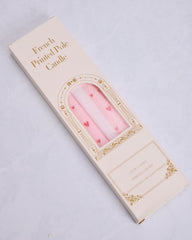 Pink Combo - French Heart Printed Pole Candle - Girly