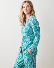 Tiger Queen - Tall Lightweight Flannel Long PJ Set - Jade
