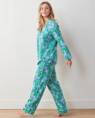 Tiger Queen - Petite Lightweight Flannel Long PJ Set - Jade
