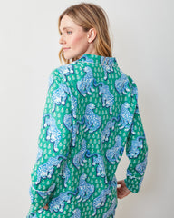 Tiger Queen - Tall Lightweight Flannel Long PJ Set - Jade