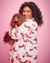 Dachshund Date - Long PJ Set - Cloud