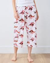 Dachshund Date - Ruffle Cropped Pants - Cloud
