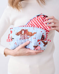 Dachshund Date - Three's Best Pouch Set - Pale Blue