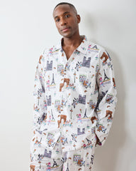 Paris Getaway - Men's Long PJ Set - Cloud