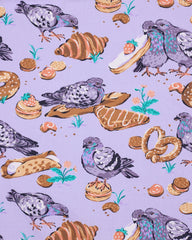Peckish Pastries - Quilted Pouch - Lavender Lovebird