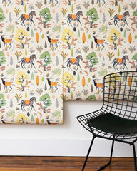 Antelope's Forest - Wallpaper Double Roll - Ivory