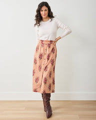Wildflower Stripes - Emilia Skirt - Ivory Wine