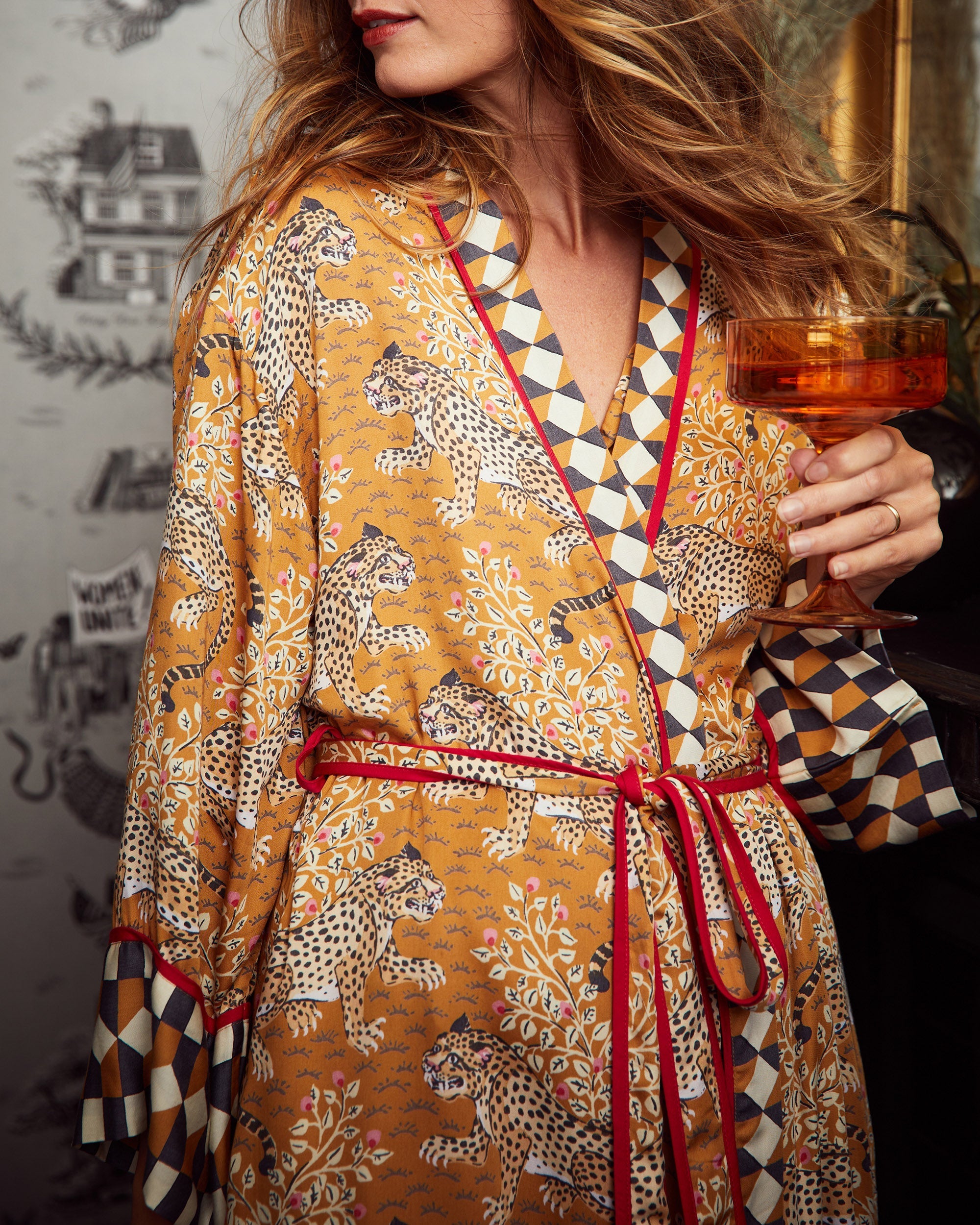 Bagheera - Eco Satin Robe - Tobacco