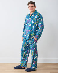 Must Love Dogs - Men's Lightweight Flannel Long PJ Set - Indigo