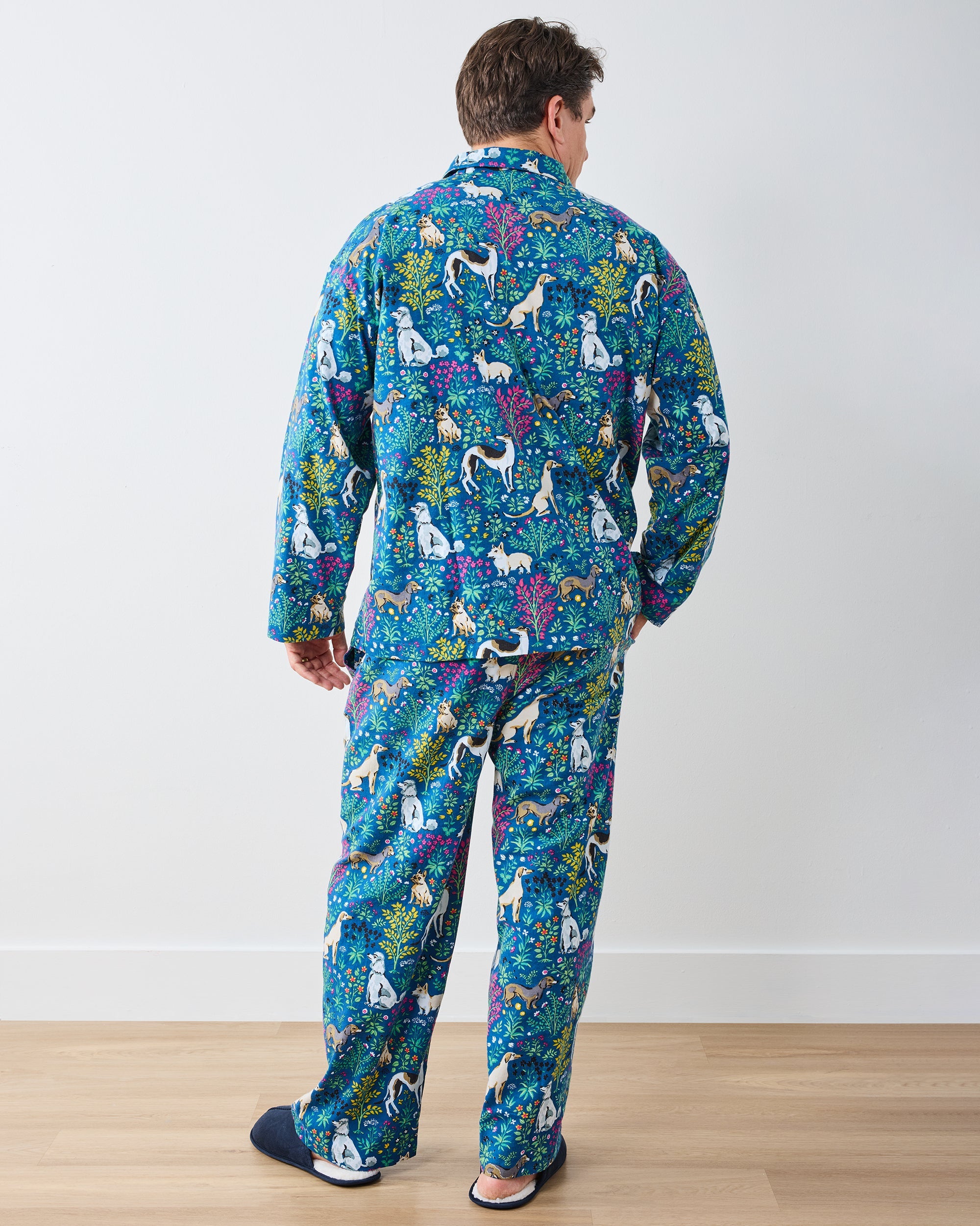 Must Love Dogs - Men's Lightweight Flannel Long PJ Set - Indigo