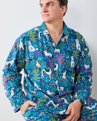 Must Love Dogs - Men's Lightweight Flannel Long PJ Set - Indigo